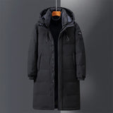 2022 Men's Winter Jacket Hood Feathers Puffer White Duck Long Down Jacket Men Black Parka Coat Warm Autumn Dack Thick Casual Top