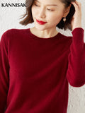 Women's Sweater Autumn Winter O-neck Solid Pullovers Bottoming Shirt Knitwear Long Sleeve Casual Spring Basic Pull Femme Sweater