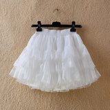 Elastic Gothic Lace Tutu Skirt Women Black Mesh Detail Petticoat Sexy Mini Tulle Skirts Party Club Wear Dancer