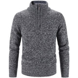 Winter Men's Fleece Thicker Sweater Half Zipper Turtleneck Warm Pullover Quality Male Slim Knitted Wool Sweaters for Spring