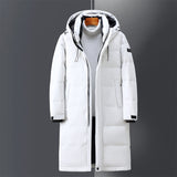 2022 Men's Winter Jacket Hood Feathers Puffer White Duck Long Down Jacket Men Black Parka Coat Warm Autumn Dack Thick Casual Top