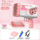 88/69Holes Bubble Gun Automatic Bubbles Machine Rocket Gun Launcher Shape Blower Soap Toys For Kid Bubble Machine Party Supplies