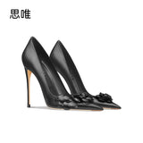 2022 New Fashion High Heels Women's Stiletto  Pointed Toe Office High Pumps Bride Designers Shoes Sexy Party Wedding Shoes6-8-10