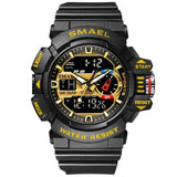 SMAEL Military Watches Men Sport Watch Waterproof Wristwatch Stopwatch Alarm LED Light Digital Watches Men's Big Dial Clock 8043