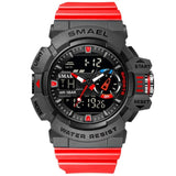 SMAEL Military Watches Men Sport Watch Waterproof Wristwatch Stopwatch Alarm LED Light Digital Watches Men's Big Dial Clock 8043