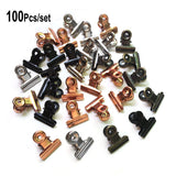 100Pcs 21x23mm Round Metal Grip Clips Bulldog Clip Ticket Paper Stationery Clip For Tags Bags Document Binder Clip Photo Clamp