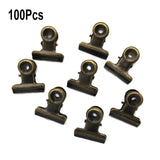 100Pcs 21x23mm Round Metal Grip Clips Bulldog Clip Ticket Paper Stationery Clip For Tags Bags Document Binder Clip Photo Clamp