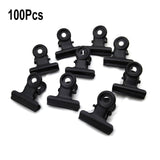 100Pcs 21x23mm Round Metal Grip Clips Bulldog Clip Ticket Paper Stationery Clip For Tags Bags Document Binder Clip Photo Clamp