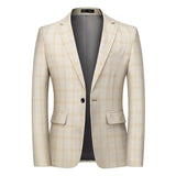 2021 New Fashion Spring and Autumn Casual Men plaid Blazer Cotton Slim England Suit Blaser Masculino Male Jacket Blazer S-6XL