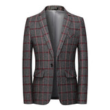 2021 New Fashion Spring and Autumn Casual Men plaid Blazer Cotton Slim England Suit Blaser Masculino Male Jacket Blazer S-6XL
