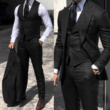 Classy Wedding Tuxedos Suits Slim Fit Bridegroom For Men 3 Pieces Groomsmen Suit Male Cheap Formal Business  (Jacket+Vest+Pants)