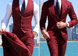 Classy Wedding Tuxedos Suits Slim Fit Bridegroom For Men 3 Pieces Groomsmen Suit Male Cheap Formal Business  (Jacket+Vest+Pants)