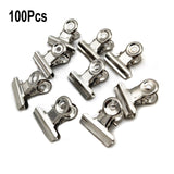 100Pcs 21x23mm Round Metal Grip Clips Bulldog Clip Ticket Paper Stationery Clip For Tags Bags Document Binder Clip Photo Clamp