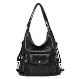 3 In 1 Women Back Pack Bagpack Vintage Women Bag Retro Pu Leather Ladies Casual Tote Designer Shoulder Bag Women's Handbag Sac