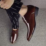 2022 Newly Men's Quality Patent Leather Shoes White Wedding Shoes Size 38-48 Black Leather Soft Man Dress Shoes