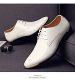 2022 Newly Men's Quality Patent Leather Shoes White Wedding Shoes Size 38-48 Black Leather Soft Man Dress Shoes
