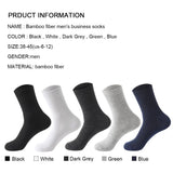 High Quality 5 Pairs/lot Bamboo Fiber Men Socks Breathable Compression Men Long Socks Business Casual Male Large size 38-45