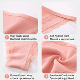 FINETOO 3Pcs/Set Sexy Lace Cotton Briefs Women Solid Comfortable Panties Female Soft Underwear Breathable Intimates Lingerie