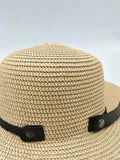 Women's Straw Sun Hat Classic Flat Beach Hat Summer Sun Protection Cowboy Style Hat Rolled Up Packable Wide Brim Panama Hats