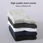 High Quality 5 Pairs/lot Bamboo Fiber Men Socks Breathable Compression Men Long Socks Business Casual Male Large size 38-45