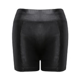 Leather Shorts Women High Waist Bodycon Push Up Black Short Joggers Sports Fitness Womens Sexy Slim Shorts Spodenki Damskie