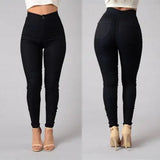 Fashion Multi Women Basic Plus Size S-3XL Pencil Stretch Casual Look Denim Skinny Jeans Pants High Waist Trousers