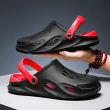 New Clogs Men Summer Shoes Sandals Men&#39;s Holes Sandals Hollow Breathable Flip Flops Shoes Fashion Light Wading Beach Slippers