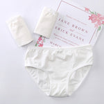 Girls Panties Kids Cotton Underwear Children&#39;s Briefs Short Solid White Color 3Pcs/lot