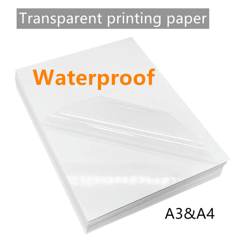 50/10 Sheet sticker paper Waterproof printing paper transparent Vinyl Sticker A4 Inkjet White Glossy Self Adhesive Sticker Label