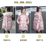 New Winter Jacket Parkas Women Glossy Down Cotton Jacket Hooded Parka Warm Female Cotton Padded Jacket Casual Outwear P985