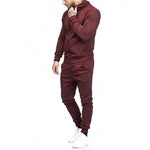 Men&#39;s Sport Tracksuit Jogger Outfits Set Running Zipper Hooded Jacket + Outdoor Fitness Sportswear Casual Drawstring Gym Clothes