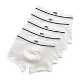 5pcs/pack Boys Underwear Pure White Color Short Boxers Teenage School Boys Panties Breathable Underpants for Kids Child Clothes