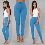 Fashion Multi Women Basic Plus Size S-3XL Pencil Stretch Casual Look Denim Skinny Jeans Pants High Waist Trousers