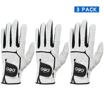 3 Pcs Mens Golf Glove Soft All Sheepskin Leather Comfortable Left/Right Hand Non-Slip Golf Gloves for Men