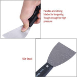 7PCS Putty Knives Set Flex Drywall Knife Paint Scraper Kit 7 Sizes Soft Grip Handle Carbon Steel Blade Canvas Storage Bag Includ