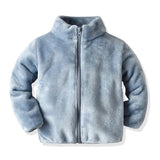 top and top Winter Baby Kids Warm Boys Girls Coats Clothes Children Flannel Fleece Zipper Jackets Infant Sweatshirt Outerwear