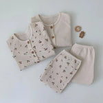 Cute Toddler Baby Clothes Sets 2pcs Fashion Girls Boys Long Sleeve Waffle Button Tops+leggings Pants Baby Set Outfits 0-24 M