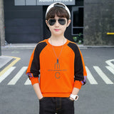 Korean Style Boys Clothes O-neck Letter Long Sleeve Kids Clothes Hoodie 2023 Spring Autumn Trend 5-13 Year Old Clothes for Teens