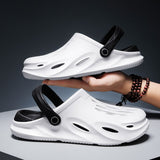 New Clogs Men Summer Shoes Sandals Men&#39;s Holes Sandals Hollow Breathable Flip Flops Shoes Fashion Light Wading Beach Slippers