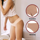 3 Pcs Seamless Panties for Women Breathable Low Waist Sexy Underwear Solid Silk Panties Brief Female Lingerie