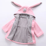 Spring Baby Girls Jackets Cute Rabbit Ear Cotton Autumn Kids Outerwear Children Hooded Coats 1 2 3 4 5 Year Toddler Girl Coat