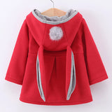 Spring Baby Girls Jackets Cute Rabbit Ear Cotton Autumn Kids Outerwear Children Hooded Coats 1 2 3 4 5 Year Toddler Girl Coat