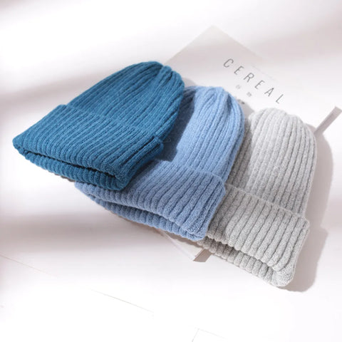 Candy Color Beanie Hat For Women Winter Hat Knitted Imitation Cashmere Skullies Warm Soft Bonnet Cap Female Hats For Girl Gorros