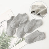 5 Pairs/lot 1 to 12 Years Summer Solid White Cotton Socks For Children Socks Spring No-show Low Cut Socks Boys Girls Boat Socks