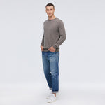 LILYSILK Cashmere Sweater For Men Crew Neck Long Sleeve NEW Free Shipping