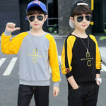 Korean Style Boys Clothes O-neck Letter Long Sleeve Kids Clothes Hoodie 2023 Spring Autumn Trend 5-13 Year Old Clothes for Teens