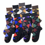 Brand Men&#39;s Socks Soft and breathable High Quality Cotton black Classic pattern Happy Gentleman Plus Size Mens dress Socks