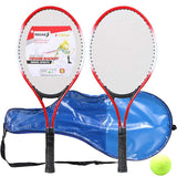 Set of 2 Teenager&#39;s Tennis Racket for Children Youth Beginners Training Nylon Network Cable Whth Free A Stretchless Tennis Ball