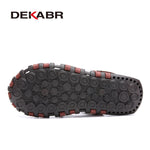 DEKABR Summer Men&#39;s Sandals Beach Shoes Summer Leisure Beach Roman Men Outdoor Sandals High Quality Soft Bottom Sandals Slippers