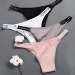 3PCS/Set Cotton Panties Briefs Women Underpants Female Sexy Panties Thong Women's Pantys Underwear Solid Color Intimate Lingerie